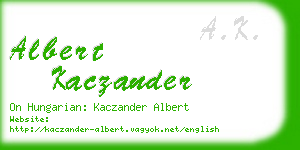 albert kaczander business card
